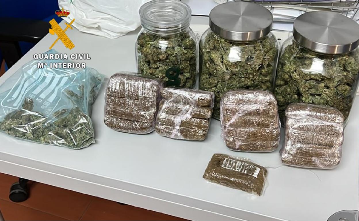 Sustancias que requisaron al detenido. 