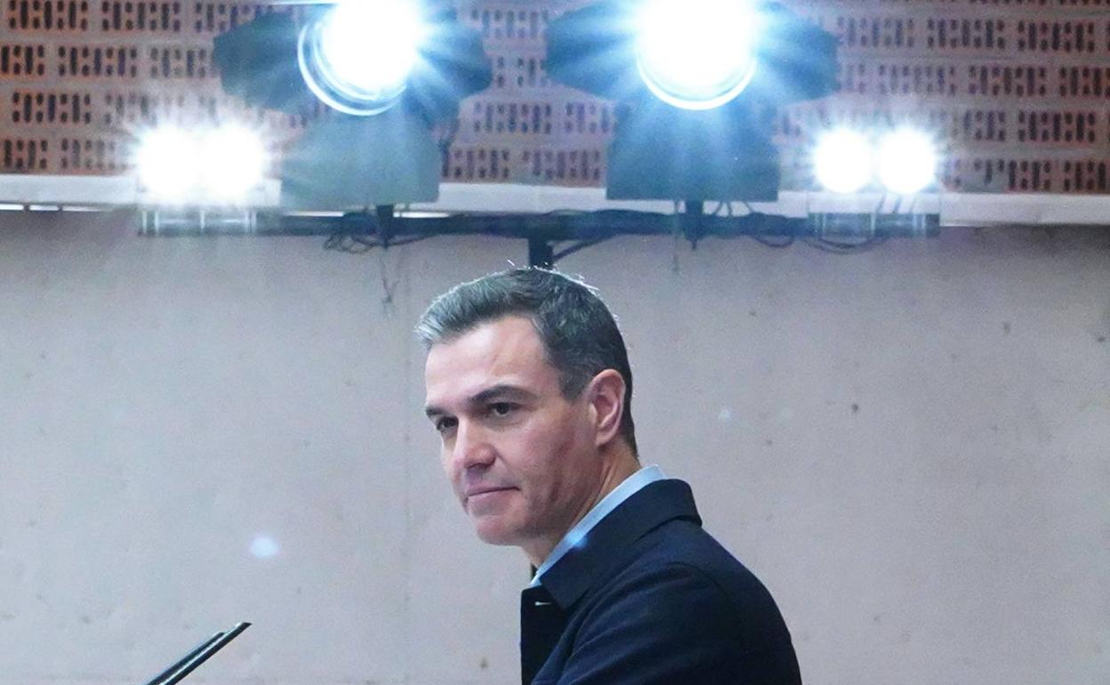 El presdiente del Gobierno, Pedro Sánchez, ayer en León.