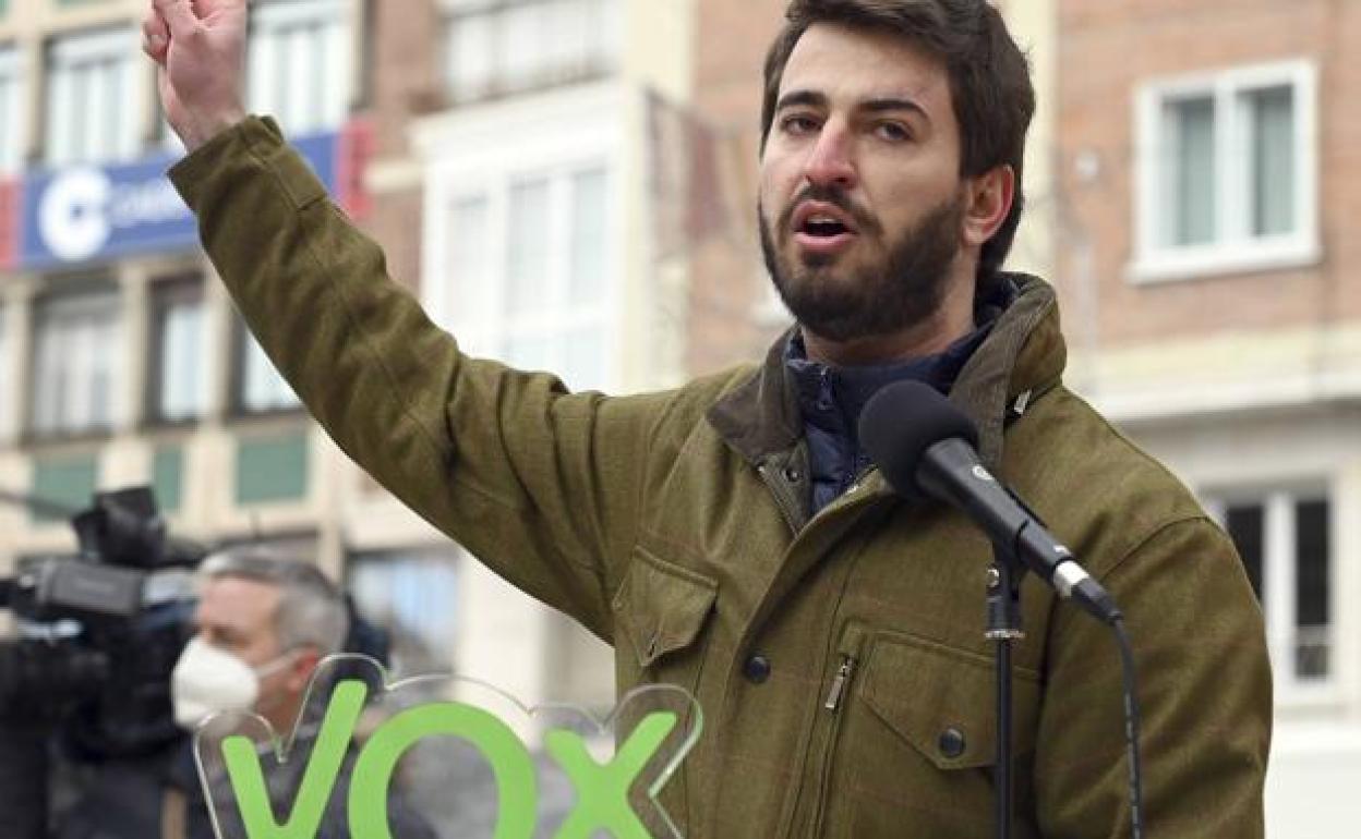 Juan García Gallardo, en un acto electoral en Burgos.