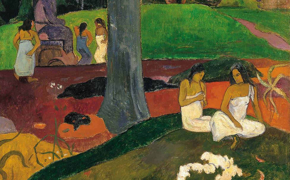 Un detalle de 'Mata mua', el cuadro de Gauguin que ahora regresa a España. 