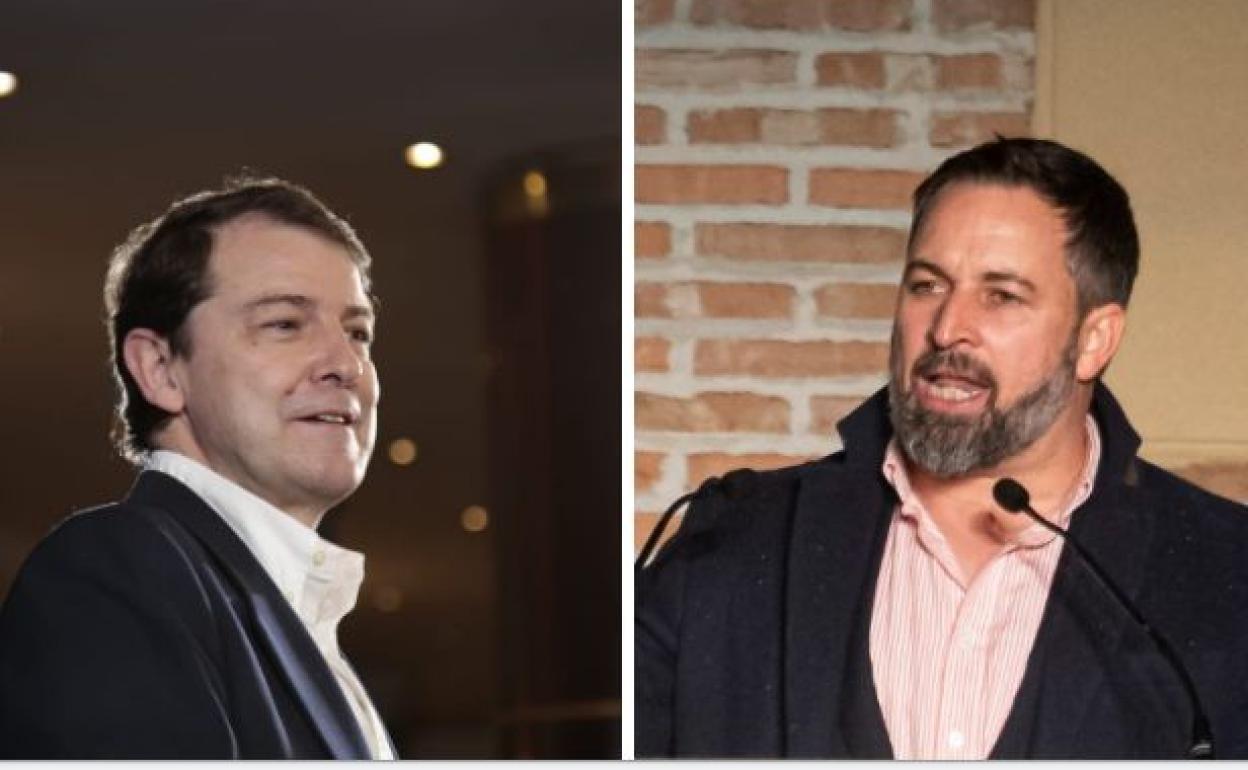 Alfonso Fernández Mañueco y Santiago Abascal.