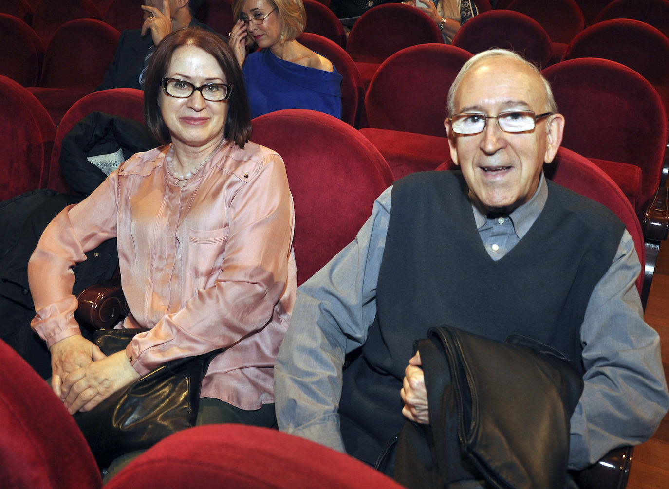 Juan Antonio Quintana con su mujer, Meri Maroto, en la gala de clausura de la 57 Semana Internacional de Cine de Valladolid (Seminci) de 2012.