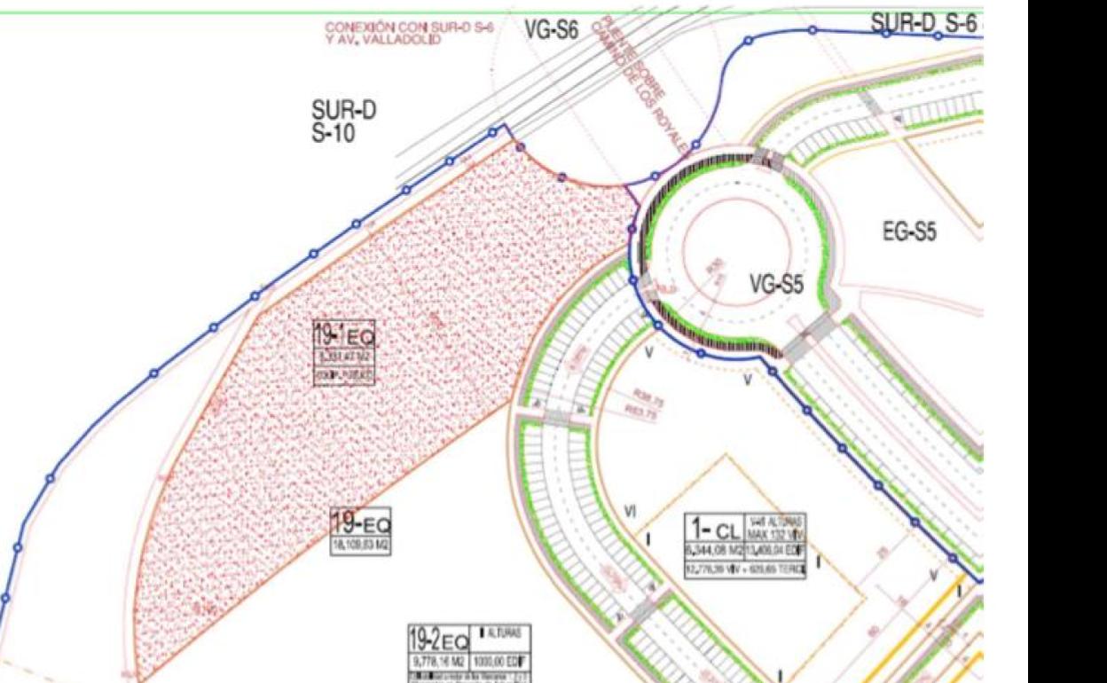 Plano de la parcela donde se construirá el nuevo edificio