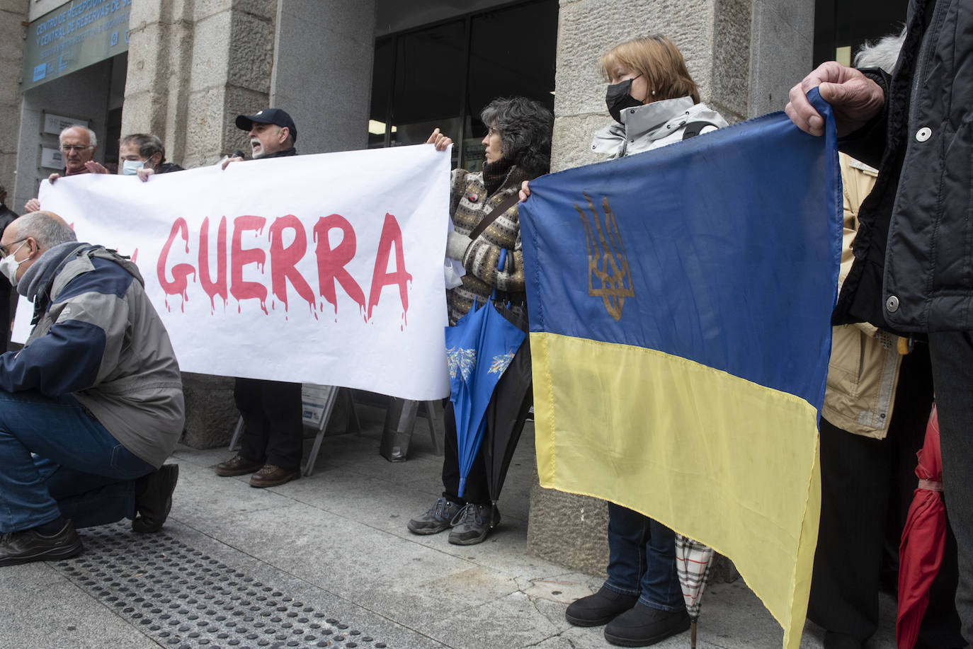 Protesta celebrada este sábado en Segovia contra la guerra.