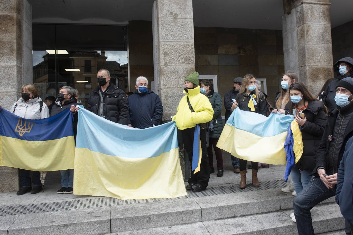 Protesta celebrada este sábado en Segovia contra la guerra.