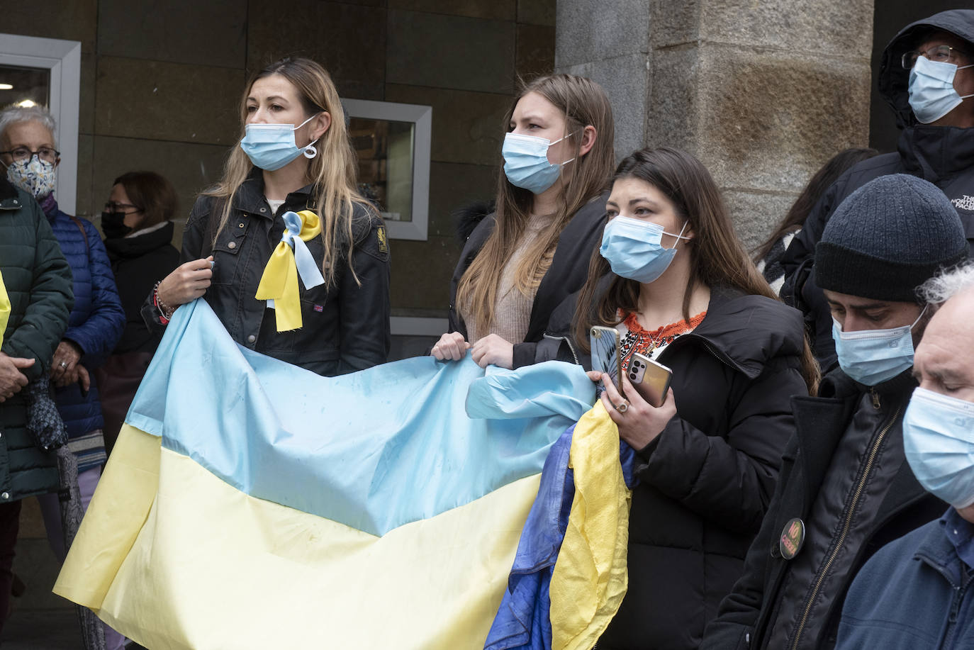 Protesta celebrada este sábado en Segovia contra la guerra.