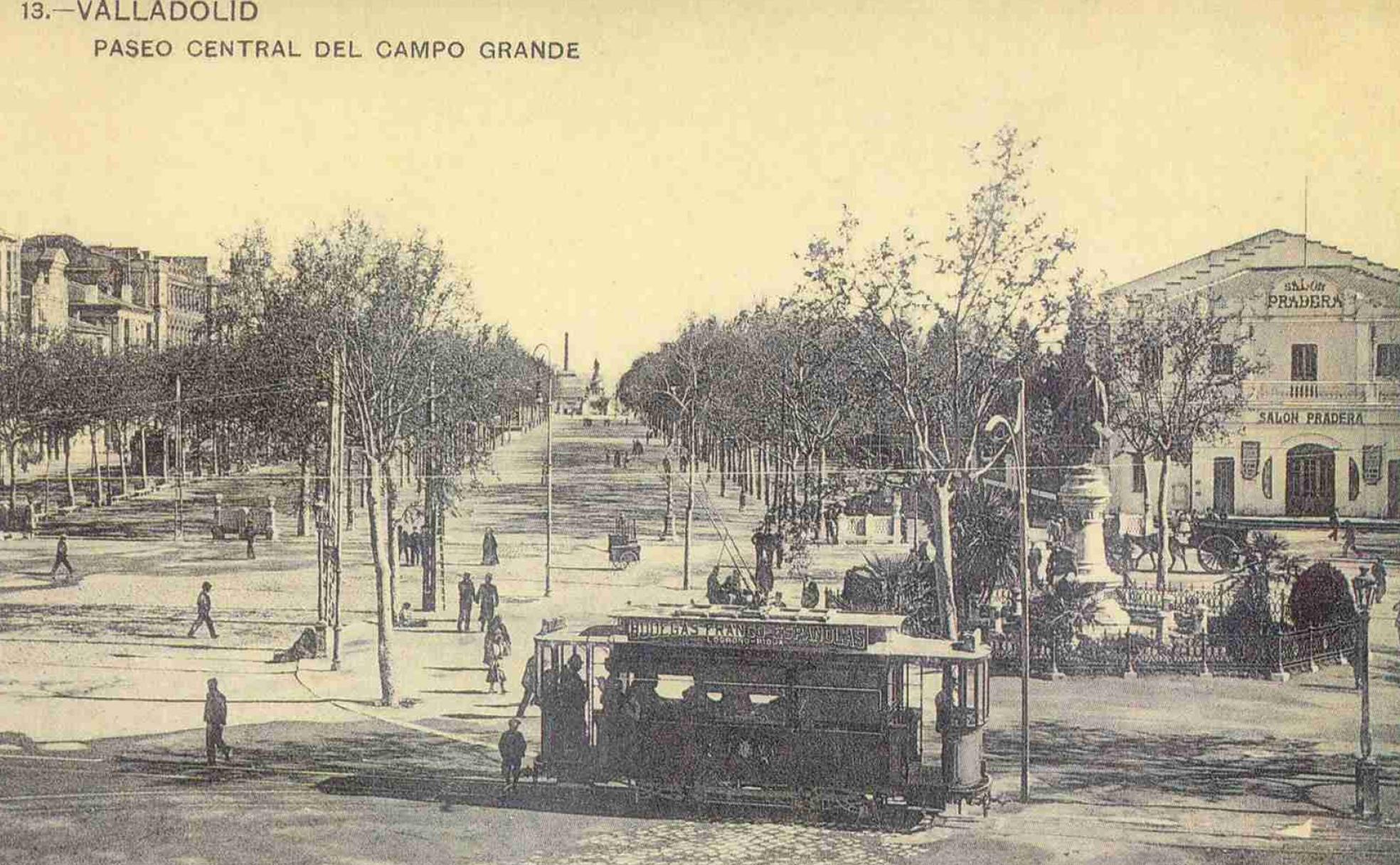 Paseo central del Campo Grande a principios del siglo XX. 