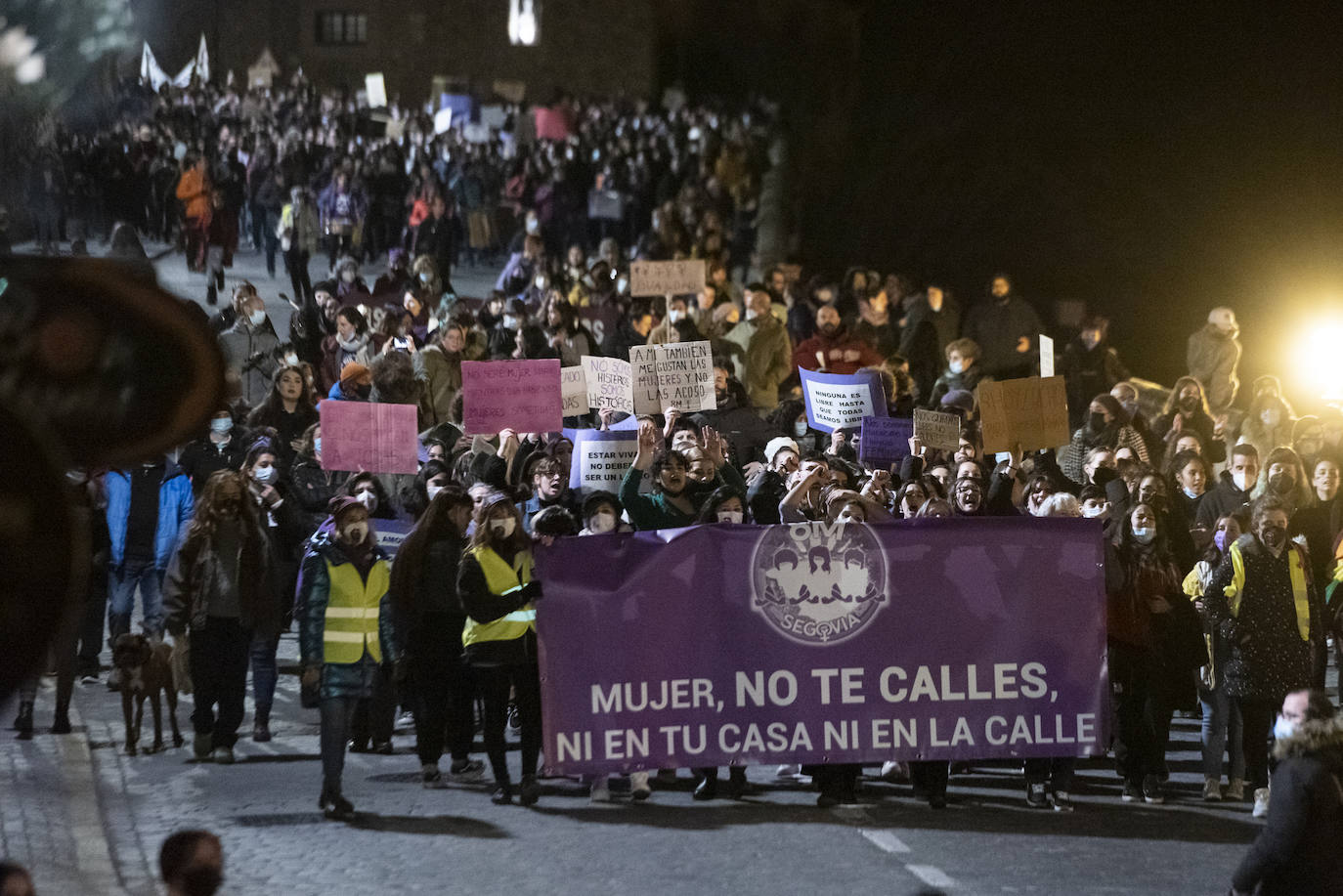 Manifestación del 8M por las calles de Segovia.