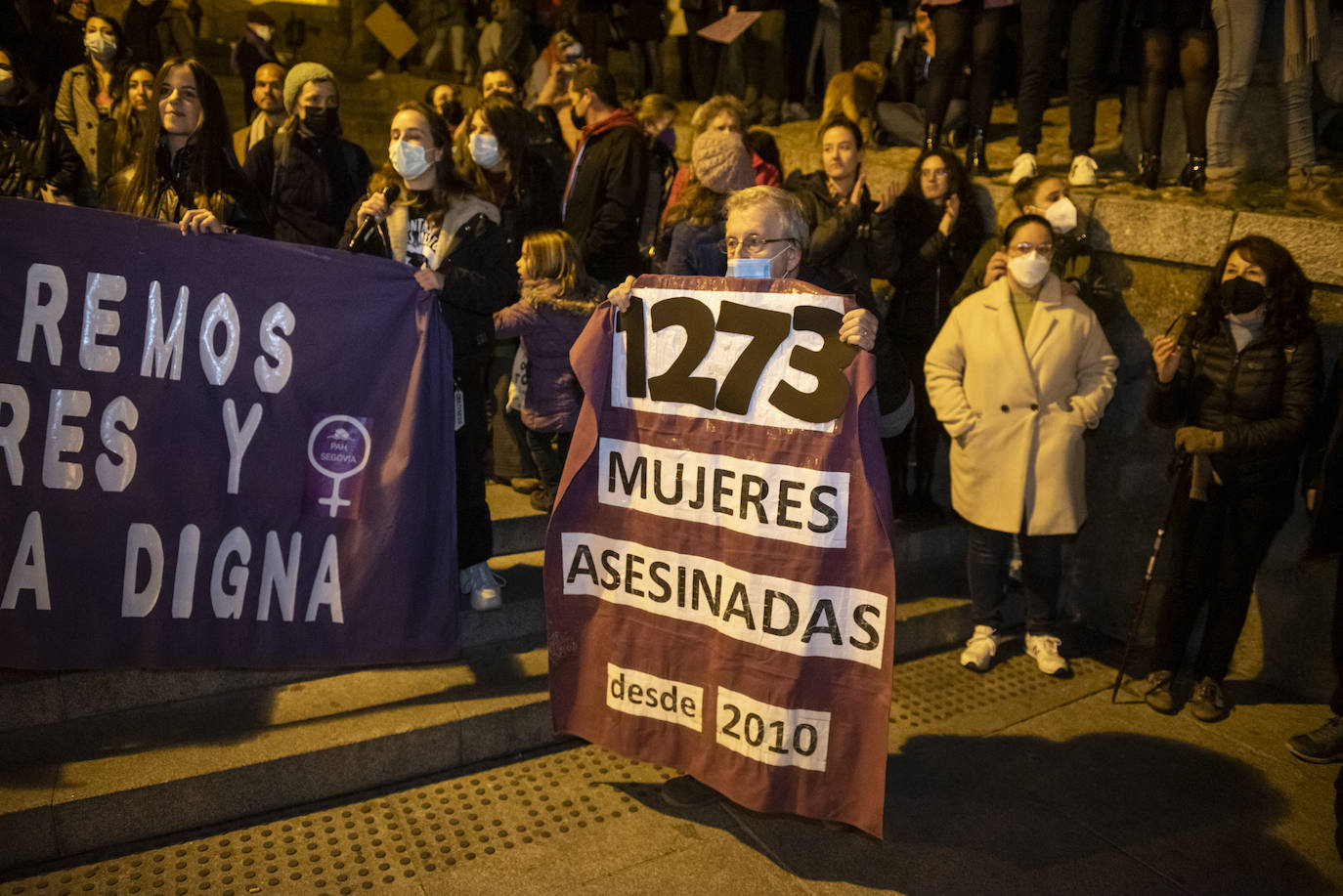 Manifestación del 8M por las calles de Segovia.