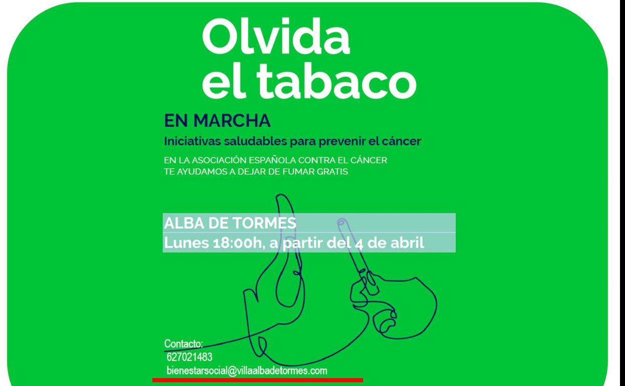 Alba de Tormes pone en marcha sesiones para aquellas personas interesadas en dejar de fumar.