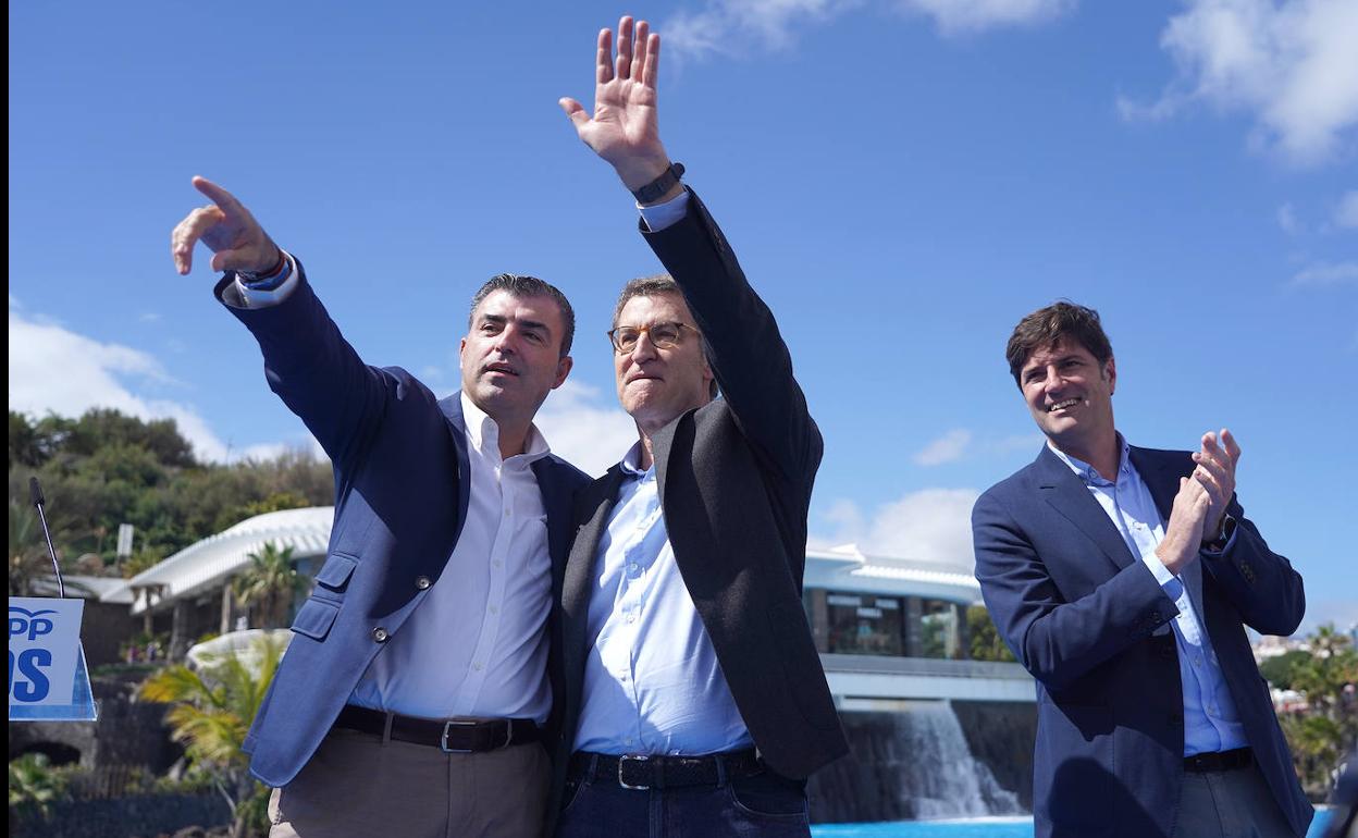 La campaña interna de Feijóo le llevó a Santa Cruz de Tenerife.