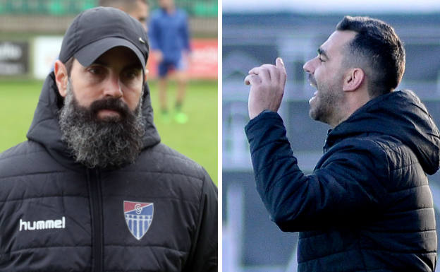 A la izquierda, Ramsés Gil, nuevo entrenador de la Segoviana; a la derecha, Manu González.