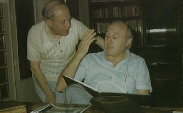 José Velicia con José Jiménez Lozano en Alcazarén.