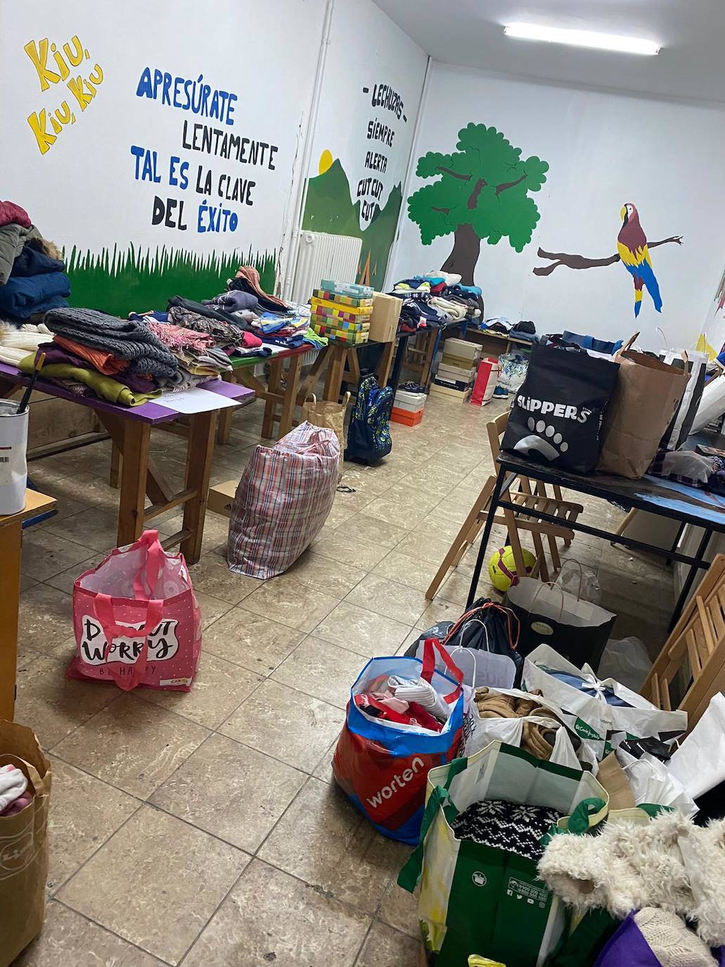 Productos recogidos por los scouts de San Miguel. 