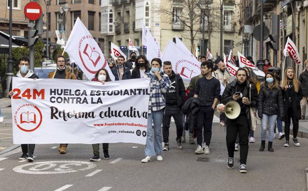 Cabeza de la manifestación celebrada en Valladolid. 