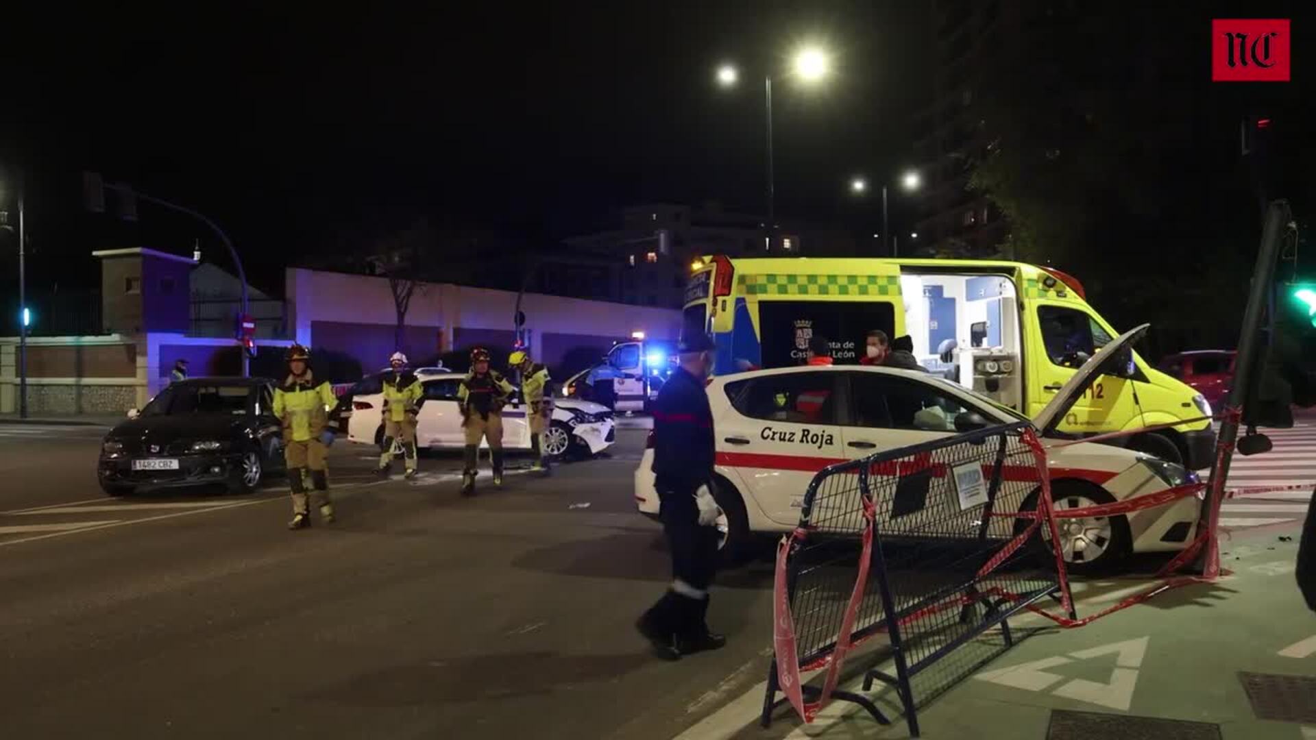 Accidente múltiple en el paseo Isabel la Católica de Valladolid
