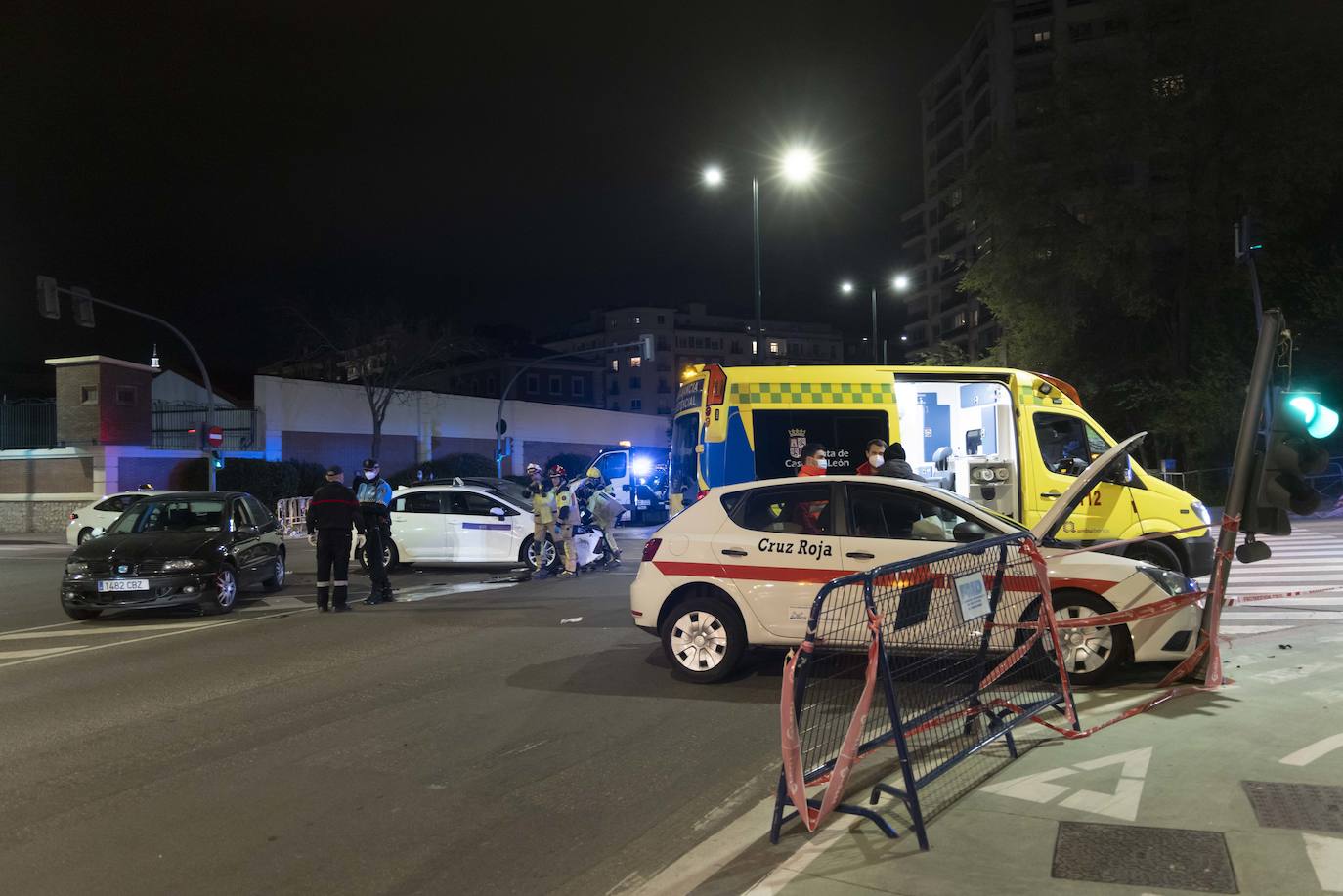 Accidente, en el paseo Isabel La Católica de Valladolid.