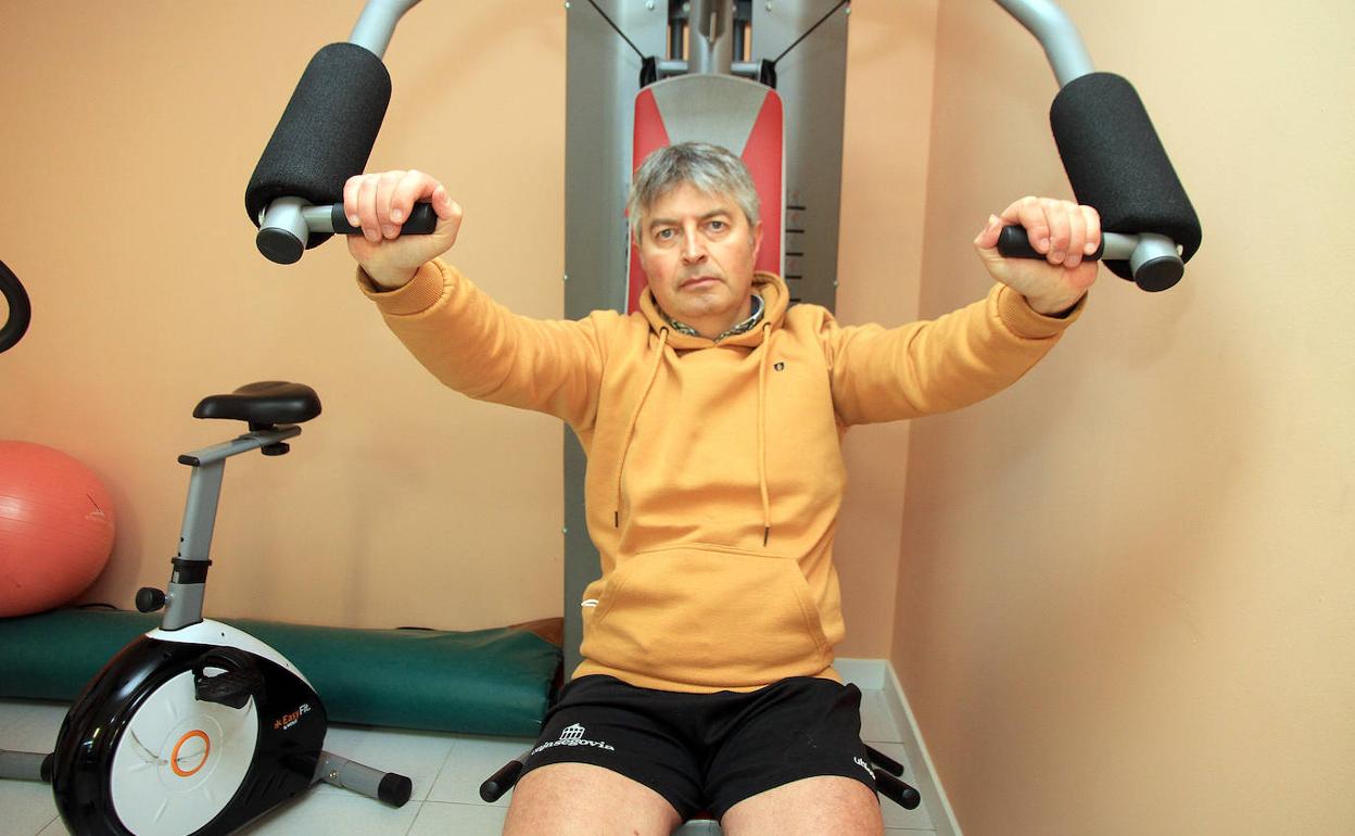 Andrés Jiménez, en el gimnasio. 