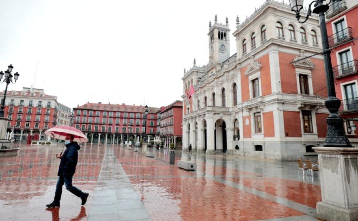 Día lluvioso de marzo de 2022 en Valladolid. 