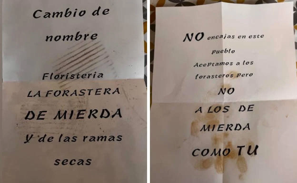 Carteles contra la floristería de Pedrajas. 