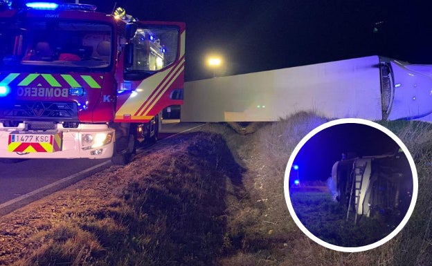 Un camionero herido en un accidente en Tiedra