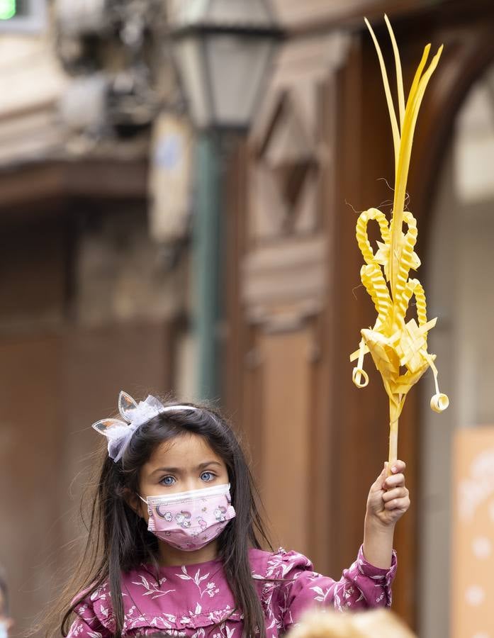 La procesión de La Borriquilla a su paso por las calles de Valladolid. 