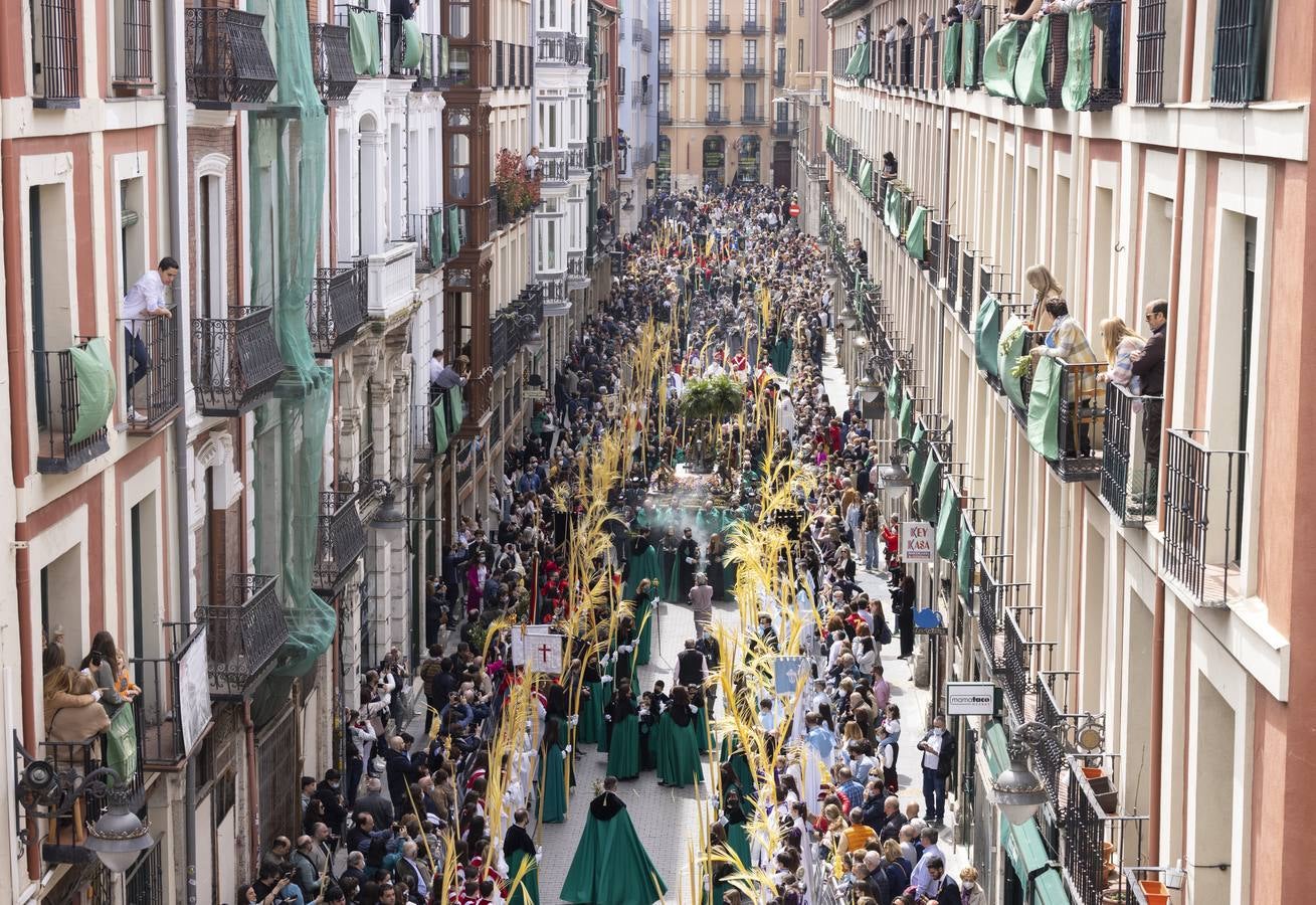 La procesión de La Borriquilla a su paso por las calles de Valladolid. 