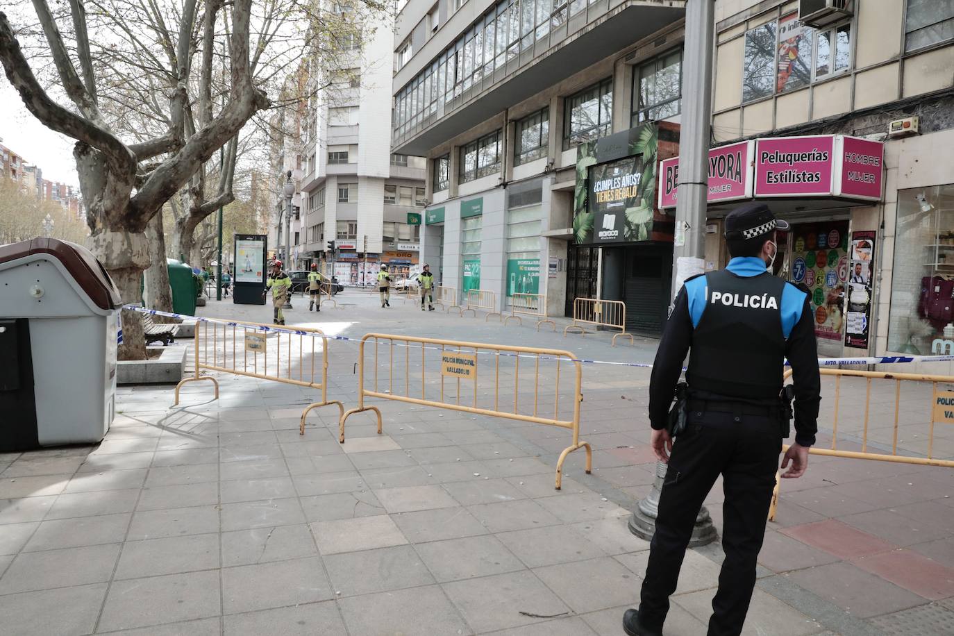 Fotos: Caída de cascotes en el Paseo de Zorrilla de Valladolid