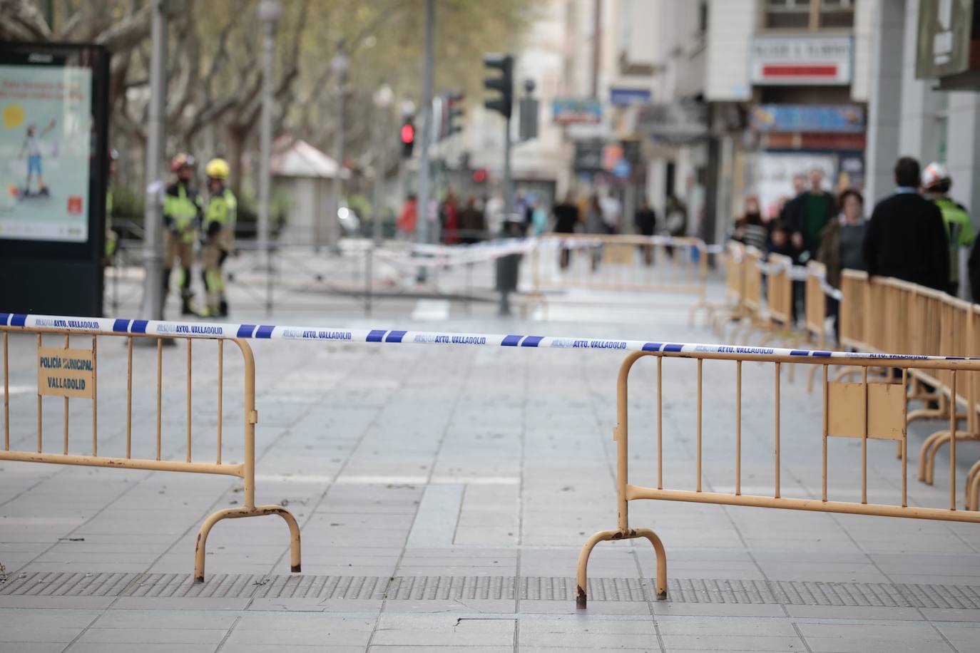 Fotos: Caída de cascotes en el Paseo de Zorrilla de Valladolid