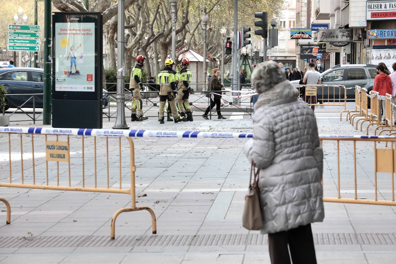 Fotos: Caída de cascotes en el Paseo de Zorrilla de Valladolid