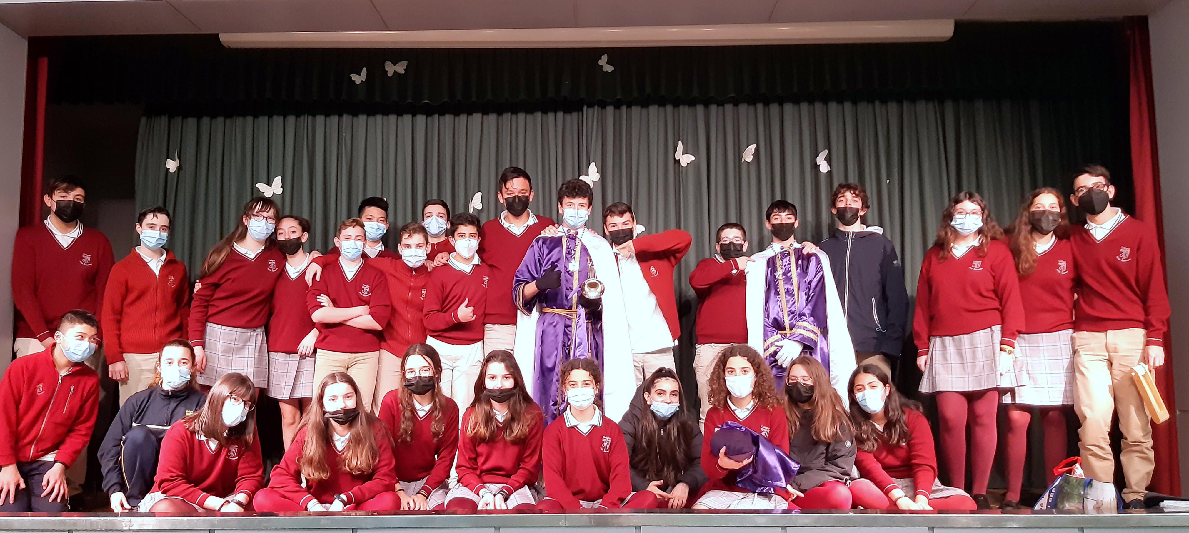 Los Nazarenos de Baltanás comparten su experiencia cofrade en el Colegio Jesús Nazareno de Getafe