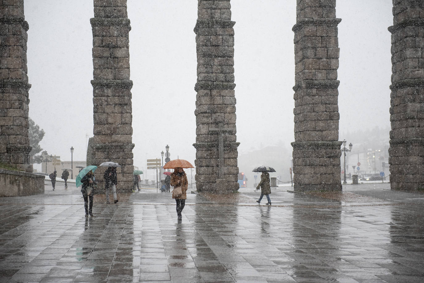 Nevada en Segovia este miércoles.