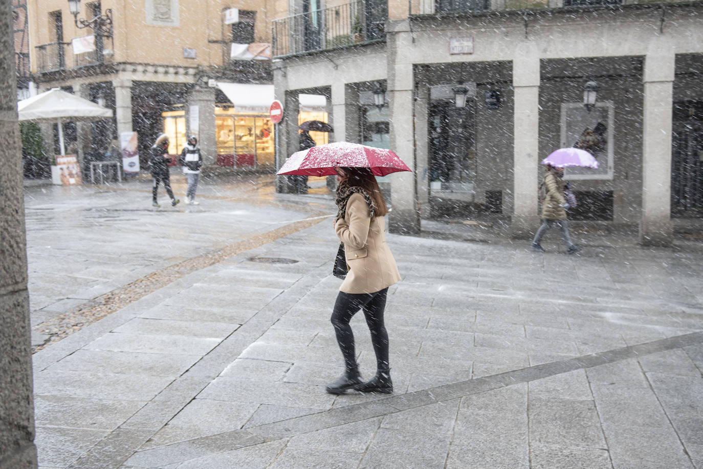 Nevada en Segovia este miércoles.
