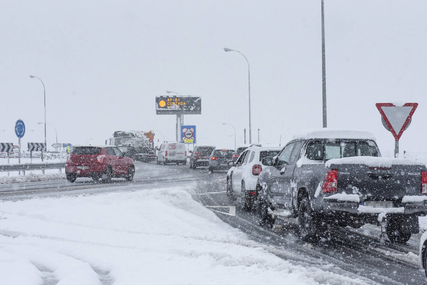 Nevada en Segovia este miércoles.