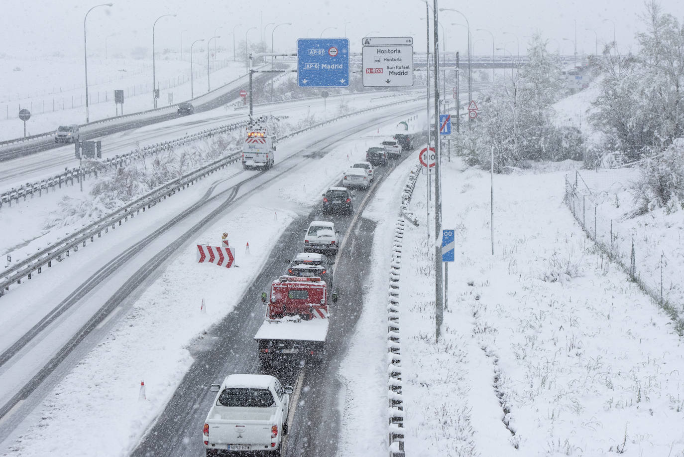 Nevada en Segovia este miércoles.