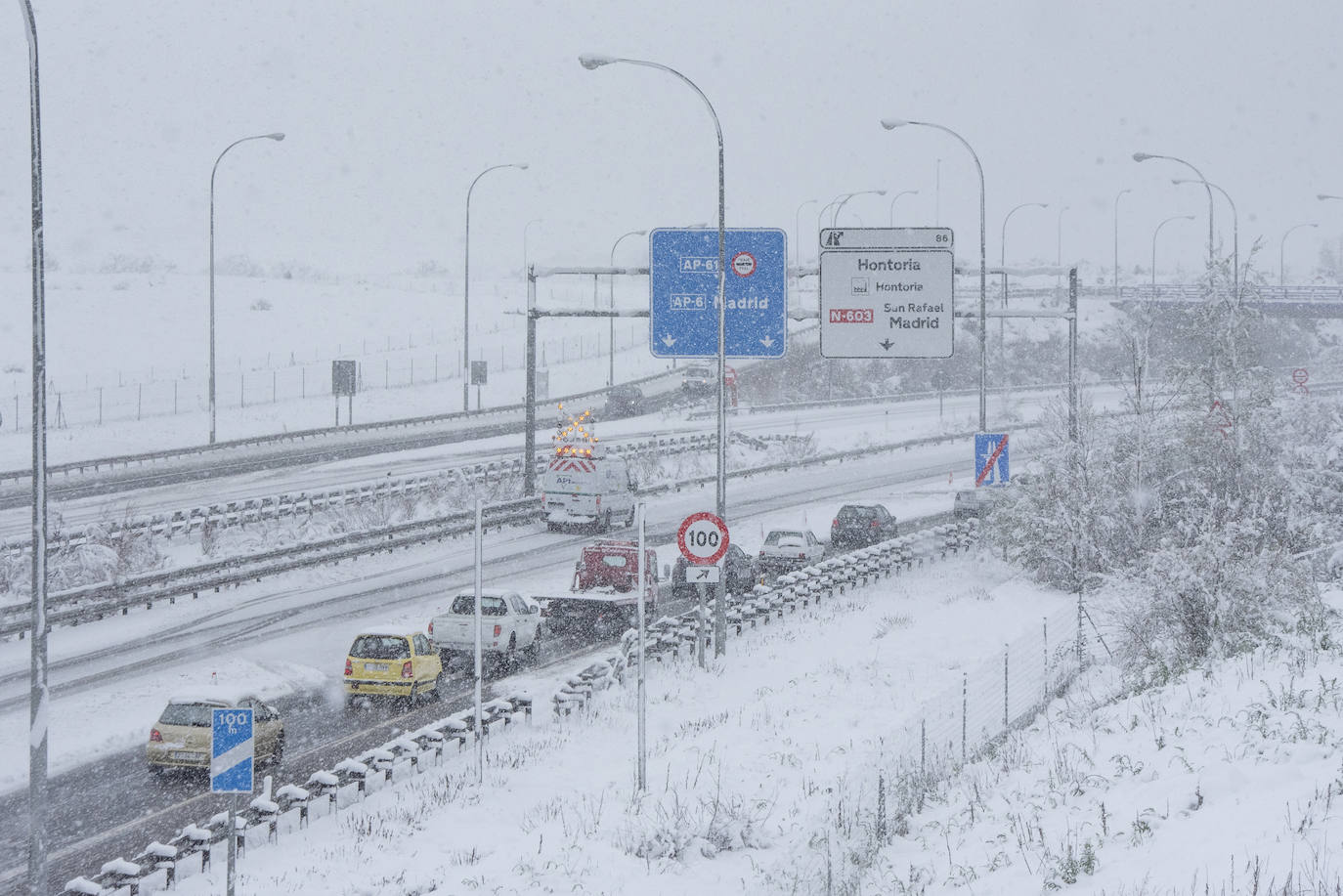 Nevada en Segovia este miércoles.