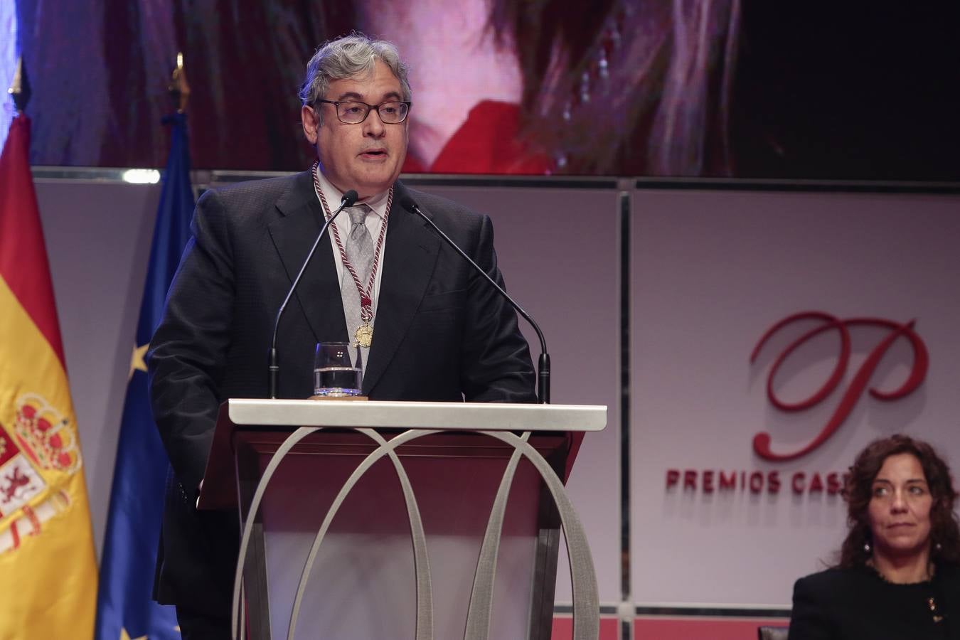 El Premio Castilla y León de las Letras, Juan Manuel de Prada, durante su intervención