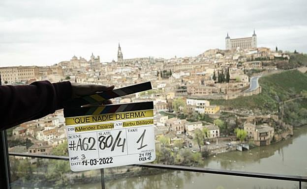 Una imagen de la claqueta de 'Que nadie duerma'.