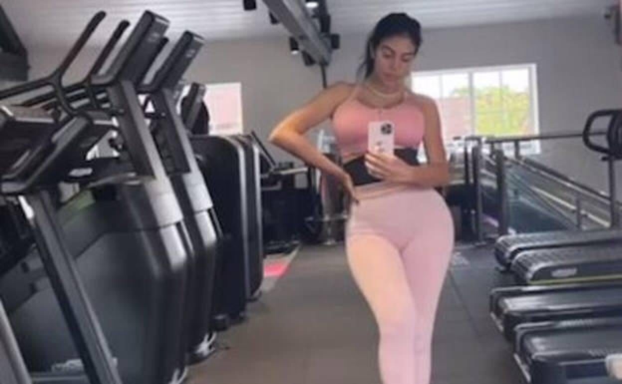 Georgina Rodríguez en el gimnasio. 