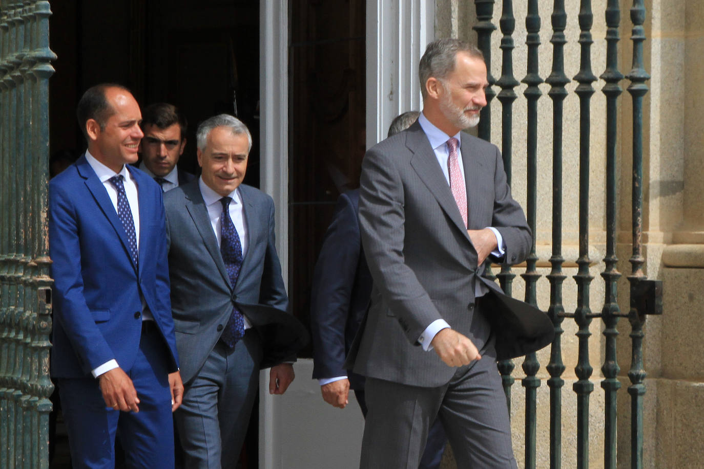 El rey Felipe VI, a su llegada al Palacio Real de La Granja de San Ildefonso.
