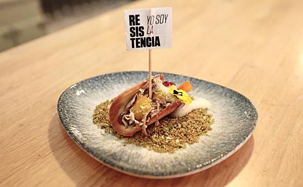 Pincho del restaurante El Peso 'La resistencia'. 