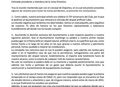 Imagen secundaria 1 - El comunicado del RS Monterrey.