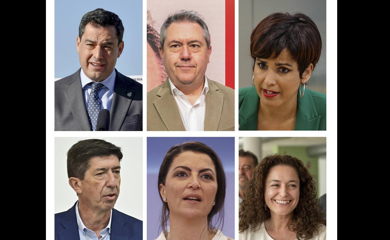 Los principales candidatos a la Presidencia de Andalucía.