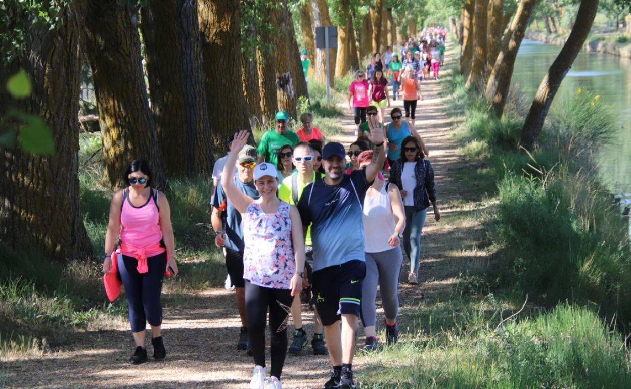 Participantes en la marcha contra el cáncer. 