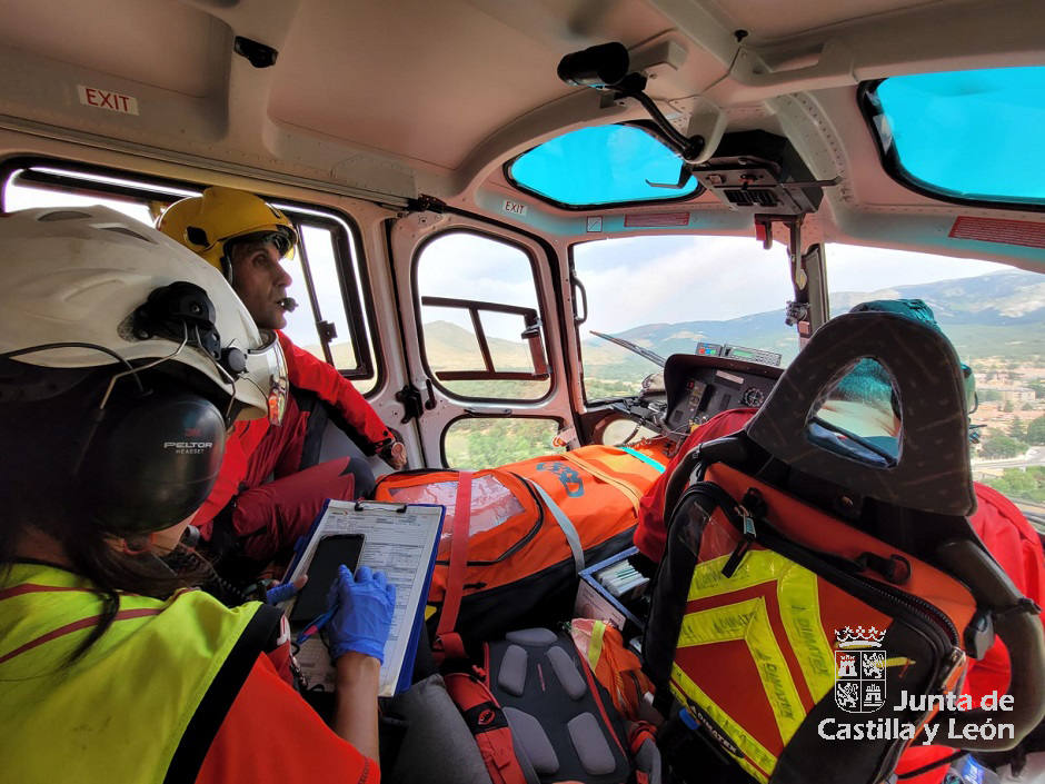 Protección Civil realiza su cuarto rescate en helicóptero a ciclistas en Segovia en ocho días