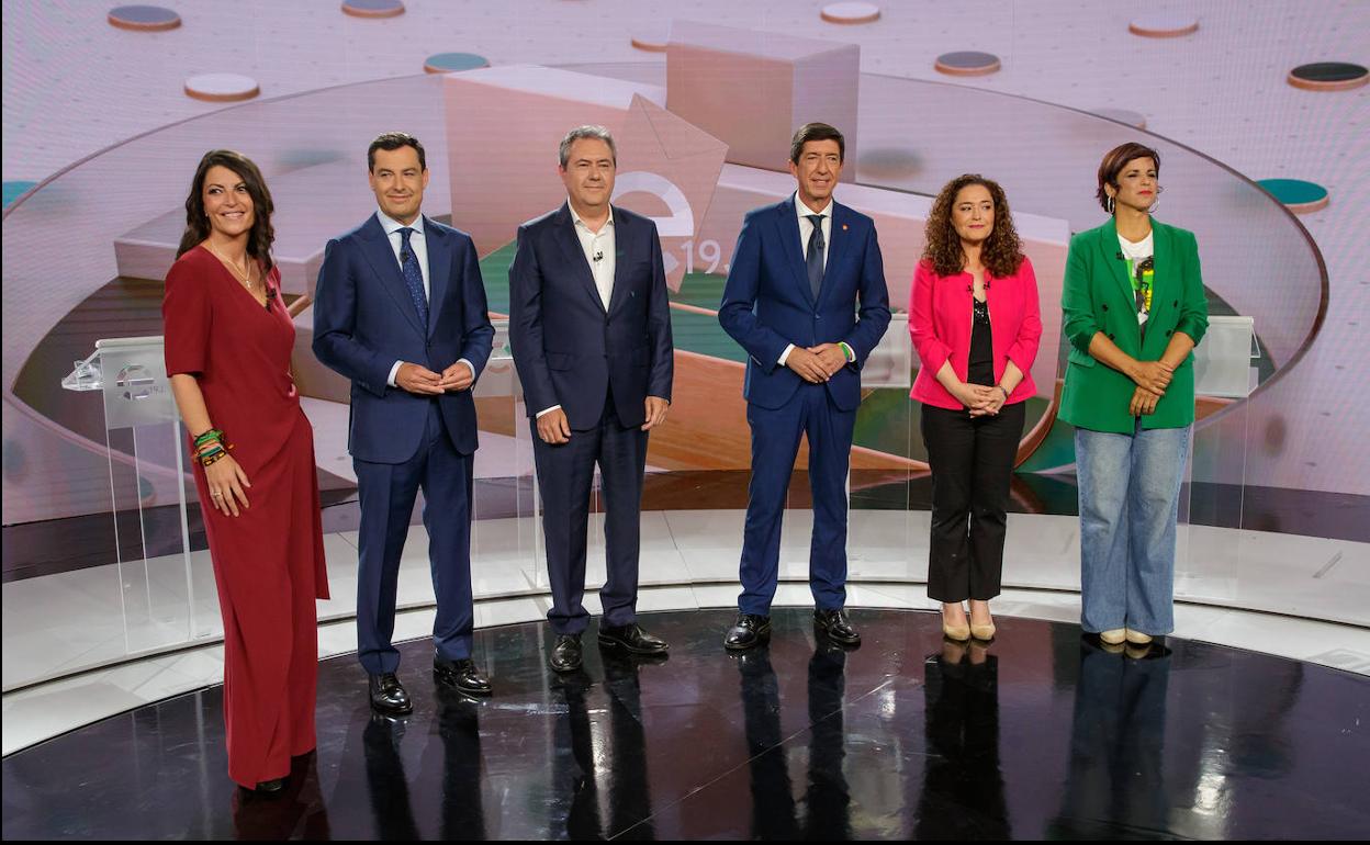 Candidatos a la Presidencia de Andalucía, en el segundo debate electoral.