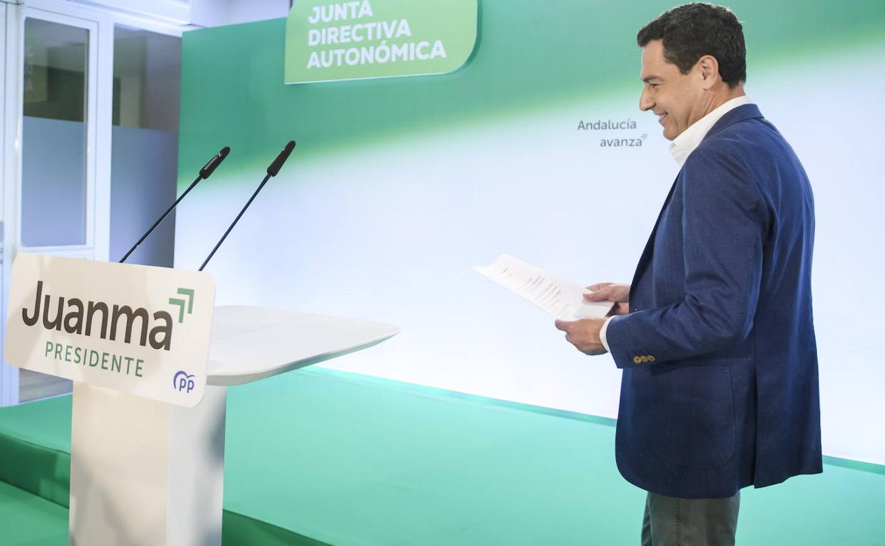 Juanma Moreno, presidente en funciones de Andalucía.
