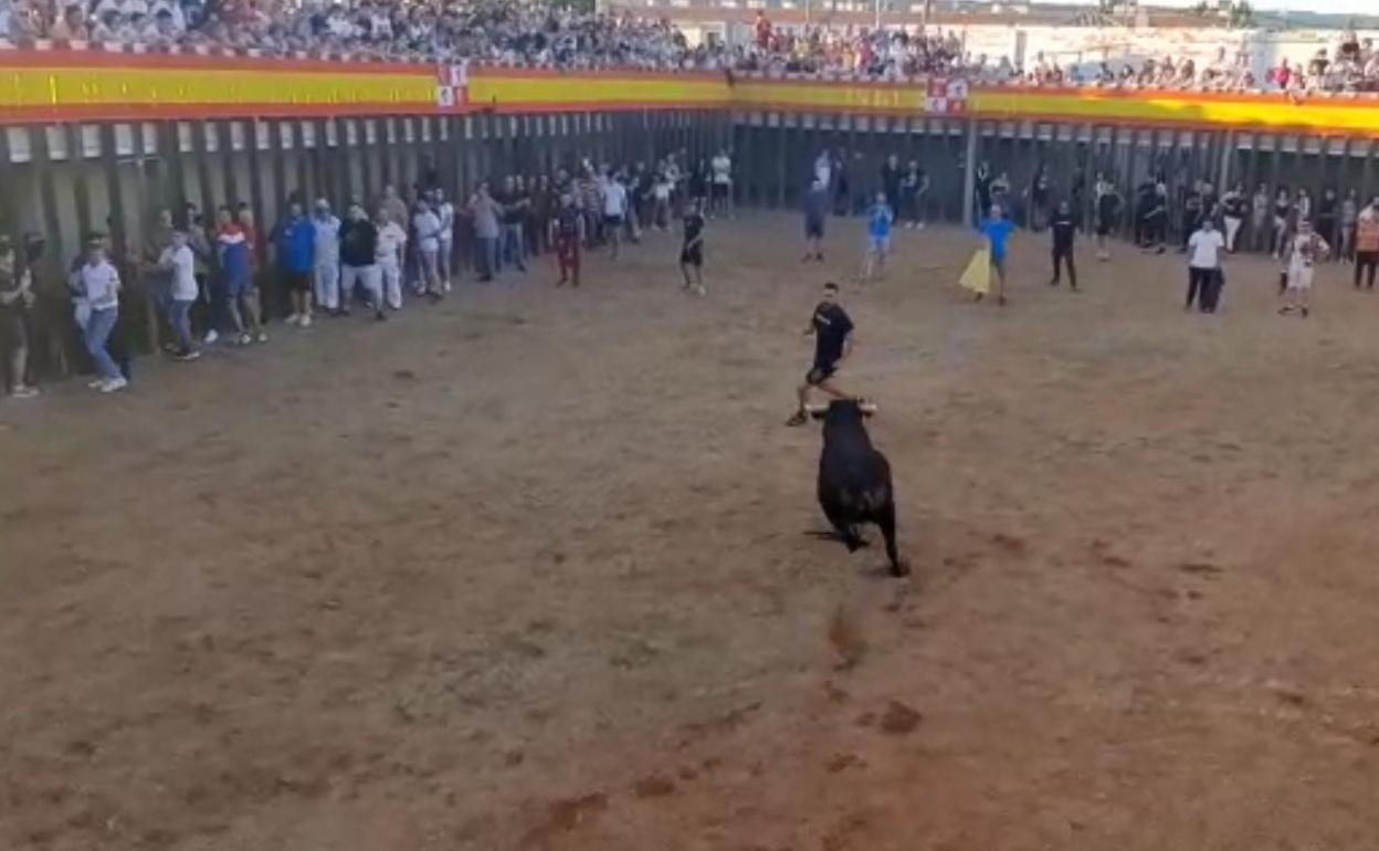 Un momento de un festejo taurino celebrado en Traspinedo con motivo de las fiestas.