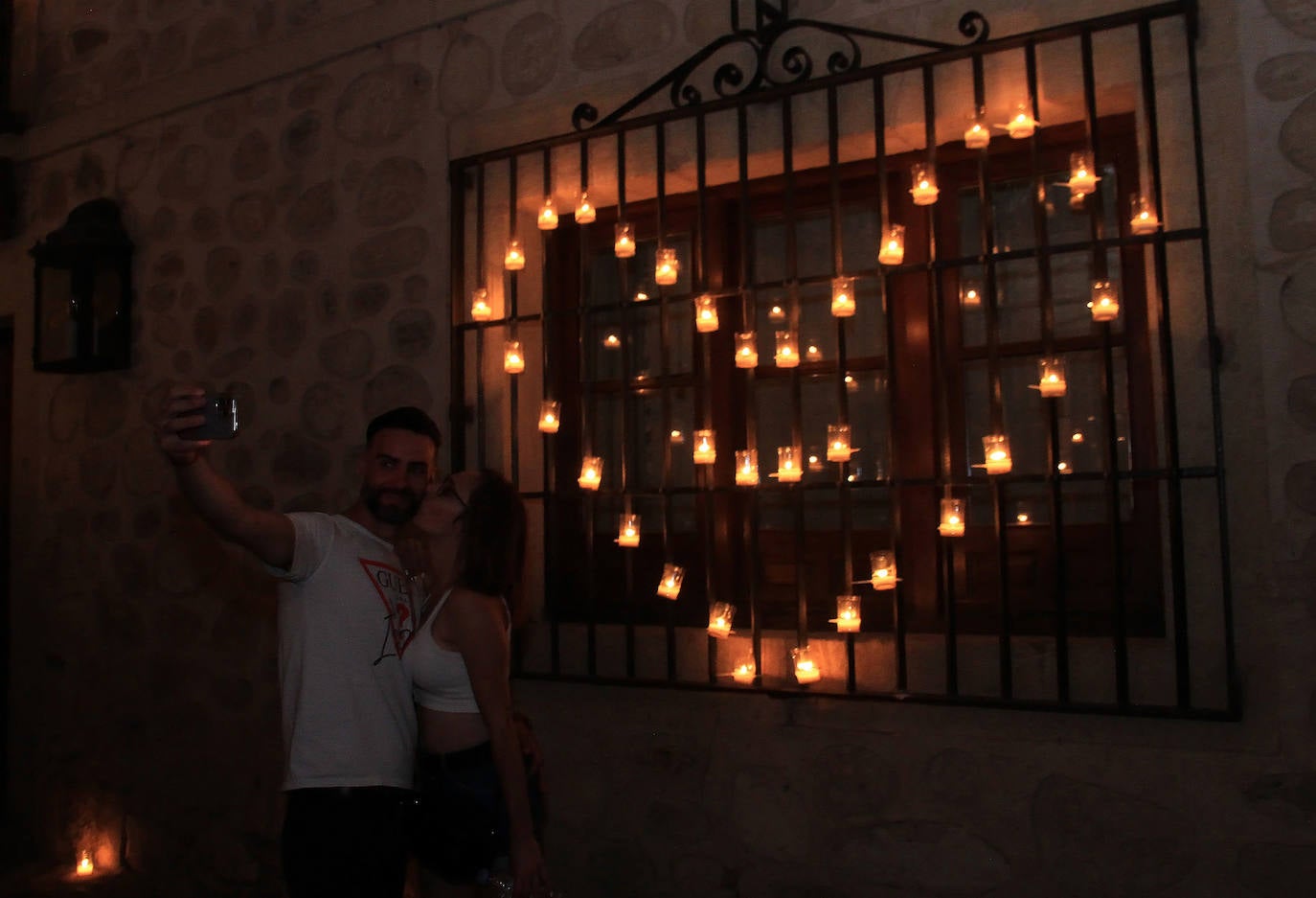 Pedraza, durante la primera noche del concierto de las velas de 2022.