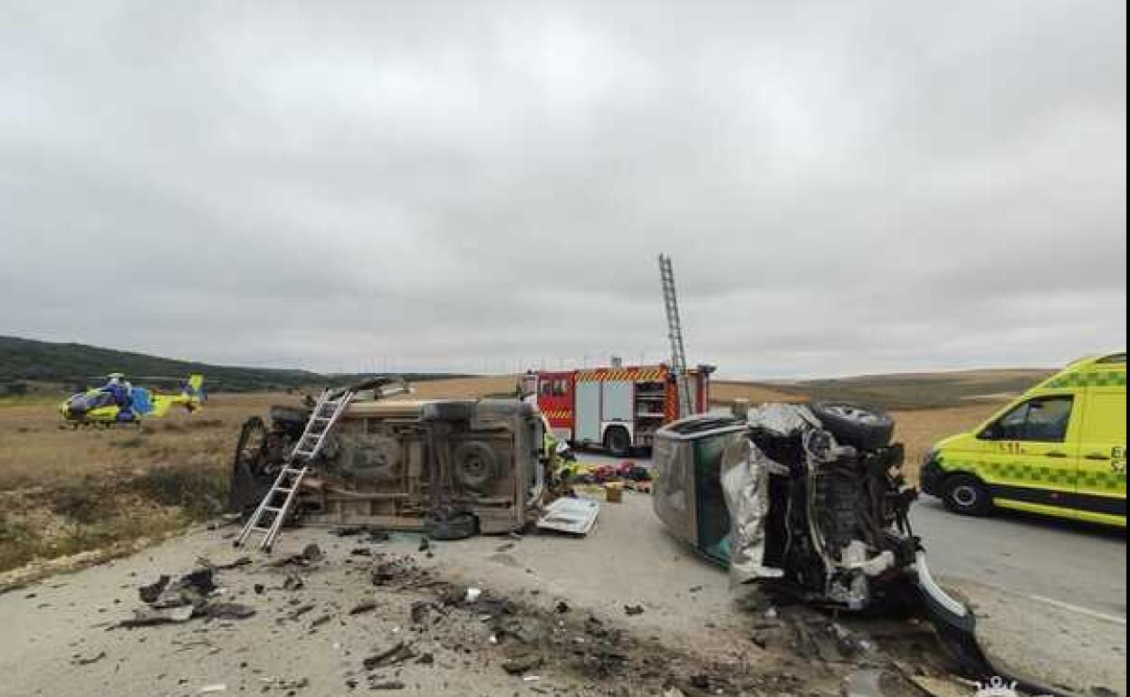 Resultado del accidente ocurrido en Burgos.